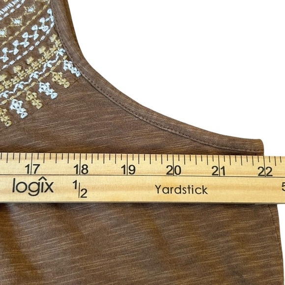 J. Jill Brown Embellished Tank Top Blouse Large - Picture 5 of 7